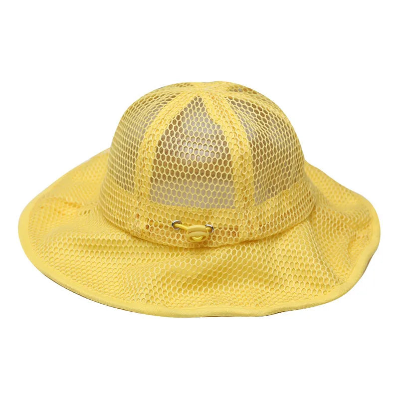 Summer Children Bucket Hat Mesh Breathable Panama Hats For Kids