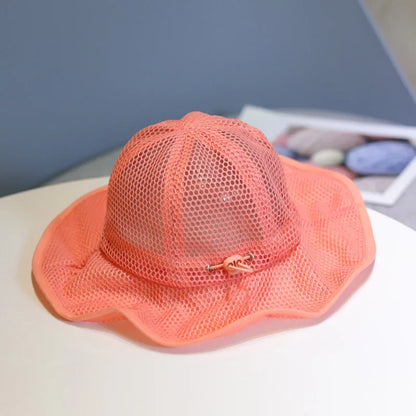 Summer Children Bucket Hat Mesh Breathable Panama Hats For Kids