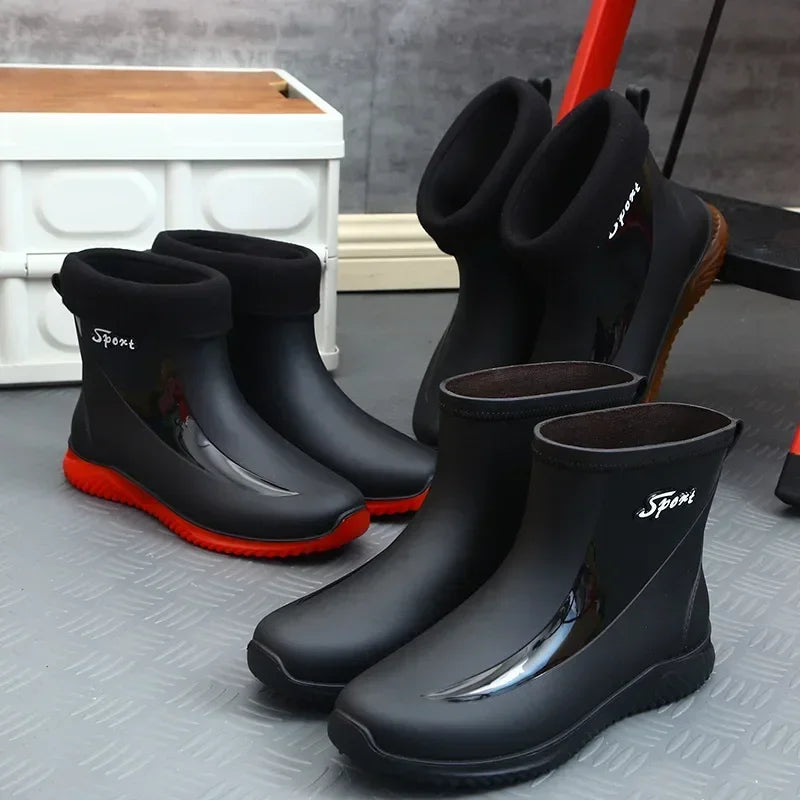 Men's Rain Boots New on-slip Waterproof Shoes